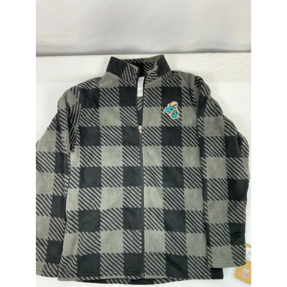 Coastal Carolina Fleece Jacket‎ Kids L Buffalo Check Full Zip Rivalry Threads